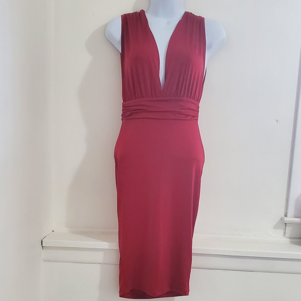 Wine color dress,size S
